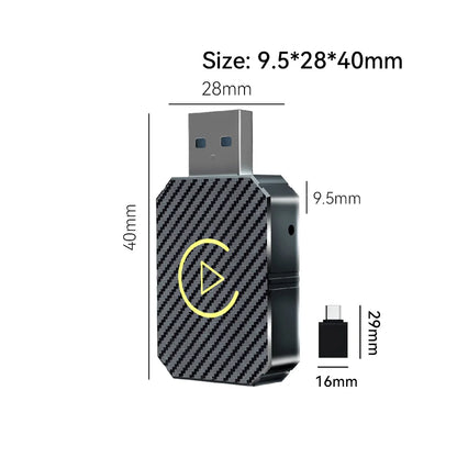 2 in 1 Wireless Carplay Adapter&Android Mini Auto Wireless Adapter 5Ghz Wifi Type-C/Usb Plug & Play Carplay Wireless Adapter